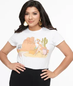 1950s White The Traveler Fitted Graphic Tee