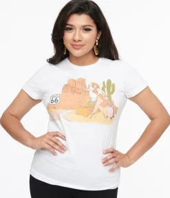 1950s White The Traveler Fitted Graphic Tee