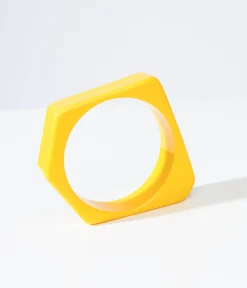 1960s Yellow Acrylic Stacking Bangle