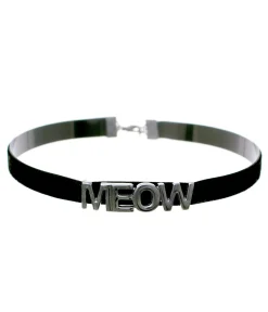 Silver & Black Meow Choker