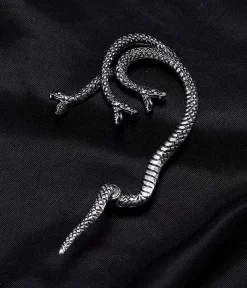 Silver Three Headed Snake Ear Cuff