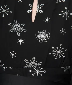 Smak Parlour Black & Silver Snowflake Social Climber Caftan