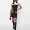 Smak Parlour Black & White Sequin Heart Haute Gossip Mini Dress