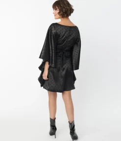 Smak Parlour Black Damask Dot Social Climber Caftan