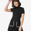 Smak Parlour Black Mock Turtleneck Wave Maker Mini Dress
