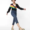 Smak Parlour Denim Bengaline & Rainbow Pocket Pintuck Capris