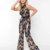 Smak Parlour Multicolor Zig Zag Sequin Cowl Neck Jumpsuit