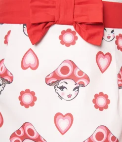 Smak Parlour Pink & Red Madam Mushroom Mod Skirt
