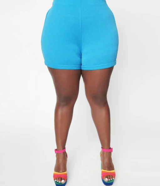Smak Parlour Plus Size Blue Callie Shorts