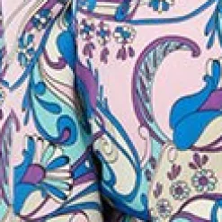 Smak Parlour Plus Size Blue & Purple Psychedelic Floral Belva Crop Blouse