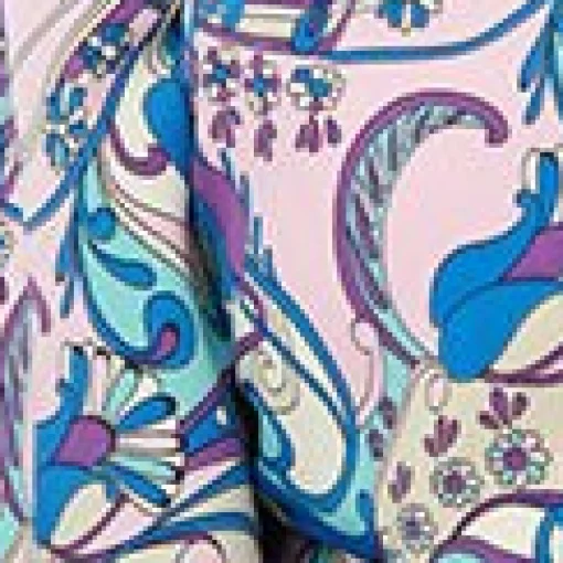 Smak Parlour Plus Size Blue & Purple Psychedelic Floral Belva Crop Blouse