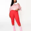 Smak Parlour Plus Size Red & Polka Dot Heart Pocket Smarty Pants Capri