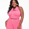 Smak Parlour Plus Size 1960s Hot Pink Halter Crop Top