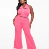 Smak Parlour Plus Size 1960s Hot Pink High Waist Flare Pants