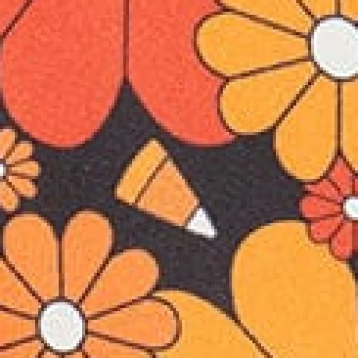 Smak Parlour Pumpkin Mod Floral Downtown Scene Mini Dress