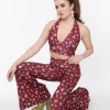 Smak Parlour Purple Pumpkin & Mushrooms Feelin Groovy Crop Top