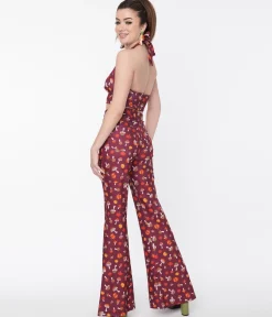 Smak Parlour Purple 1970s Pumpkin & Mushrooms Find Your Flare Pants
