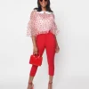 Smak Parlour Red & Polka Dot Heart Pocket Smarty Pants Capri