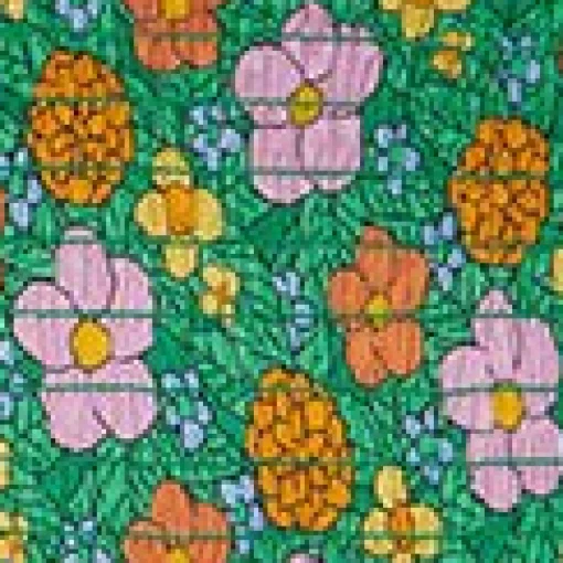 Smak Parlour 1960s Green Floral Smocked Fit & Flare Dress