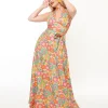 Smak Parlour 1960s Pink Strawberry Fields Halter Maxi Dress