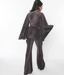 Smak Parlour 1970s Rainbow Lurex Flare Pants