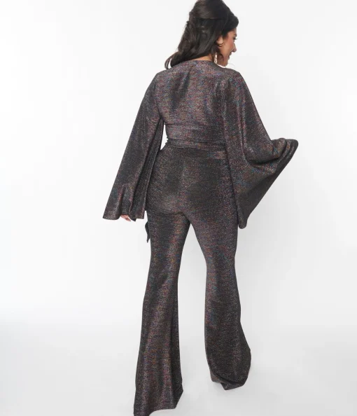 Smak Parlour 1970s Rainbow Lurex Flare Pants