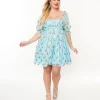 Smak Parlour Sky Blue & Glitter Rainbows Love Interest Babydoll Dress