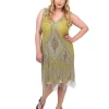 Special Order - Unique Vintage 1920s Green & Silver Embroidered & Hand Beaded Somerset Flapper Dress