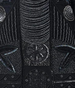Special Order- Unique Vintage 1920s Style Black Hand Beaded Fringe Bosley Flapper Dress