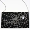 Spider Web Embroidered Clutch