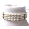 Stacked Faux Pearl Choker Necklace