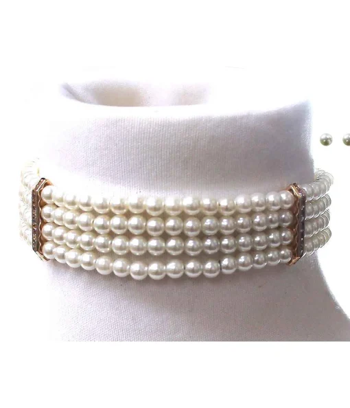 Stacked Faux Pearl Choker Necklace