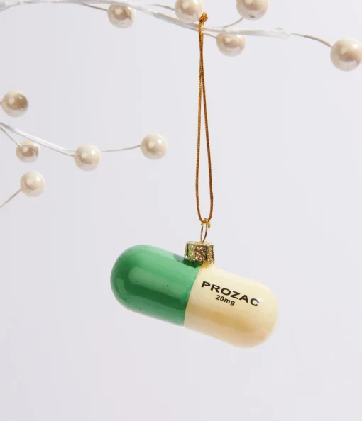 Stress Free Pill Glass Ornament
