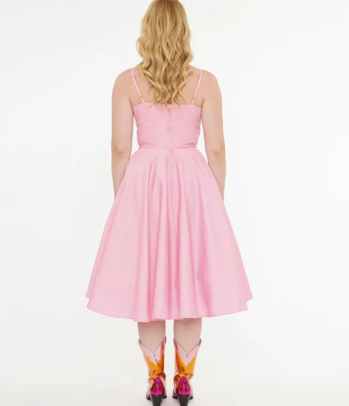 Tatyana 1950s Candy Pink Peggy Swing Dress