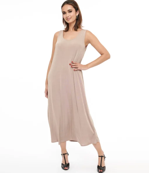 Taupe Slip Maxi Dress