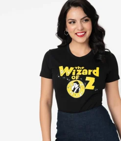 The Wizard Of Oz x Unique Vintage Retro Logo Fitted Tee