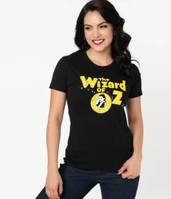 The Wizard Of Oz x Unique Vintage Retro Logo Fitted Tee