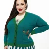 Tim Burton's The Nightmare Before Christmas by Unique Vintage Plus Size Teal Deadly Night Shade Cardigan
