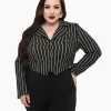 Tim Burton’s The Nightmare Before Christmas by Unique Vintage Plus Size Black & White Stripe Jack Skellington Western Jacket
