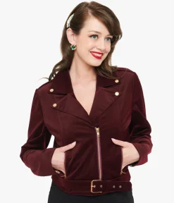 Tim Burton's The Nightmare Before Christmas by Unique Vintage Burgundy Velvet Jacket
