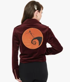 Tim Burton's The Nightmare Before Christmas by Unique Vintage Burgundy Velvet Jacket