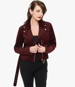 Tim Burton's The Nightmare Before Christmas by Unique Vintage Burgundy Velvet Jacket