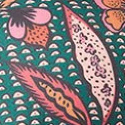 Unique Vintage Bali Floral Print Flutter Sleeve Caftan