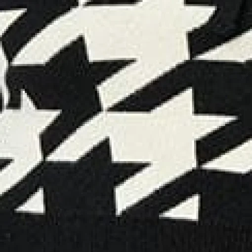 Unique Vintage Black & Ivory Houndstooth Dandy Cardigan