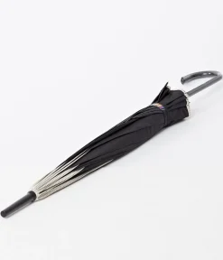 Unique Vintage Black & Polka Dot Tan Princess Pagoda Umbrella