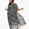 Unique Vintage Black & Silver Sequin Spider Web Burton Caftan Dress