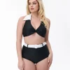 Unique Vintage Black & White Belted Swim Bottoms