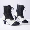 Unique Vintage Black & White Victorian Boots