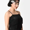 Unique Vintage Black Coque Feather & Silver Rhinestone Headband