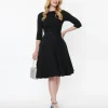 Unique Vintage Black Devon Swing Dress